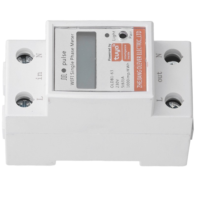 LCD Digital Energy Meter Smart WIFI DIN Rail Mount Single