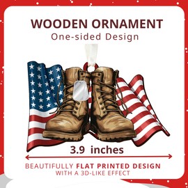 Veteran Christmas Ornament - Military Ornaments for Christmas Tree, Military Christmas Ornaments - Patriotic Christmas Ornaments, Patriotic Ornaments for Christmas Tree - Wooden Patriotic Ornament