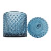 Sizikato Diamond Faceted Crystal Glass Candy Jar with Lid, Blue