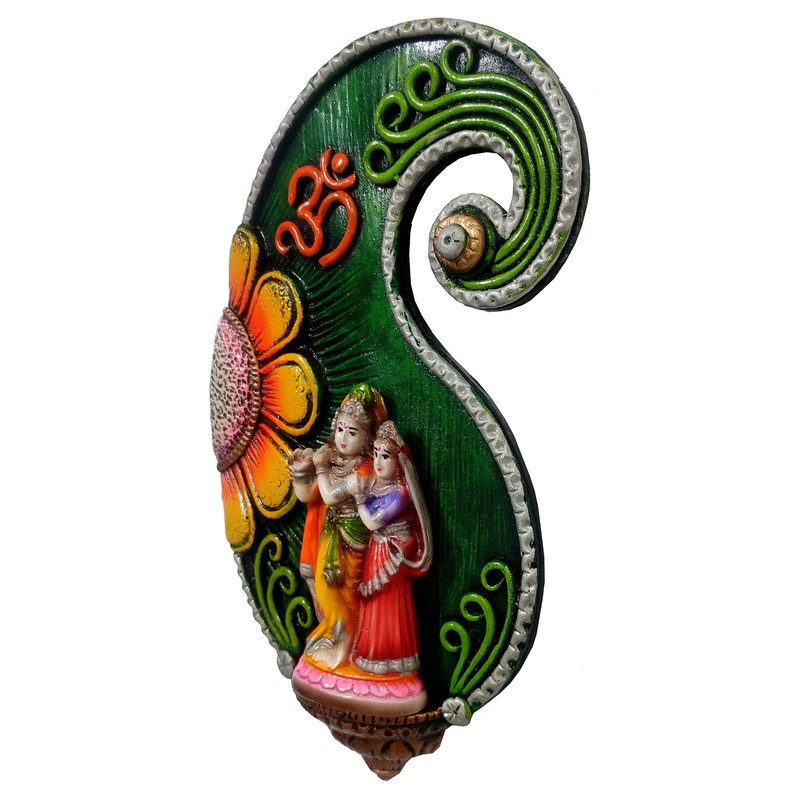 Purpledip Resin Wall Hanging Radha Krishna: Collectible Wall Decor for