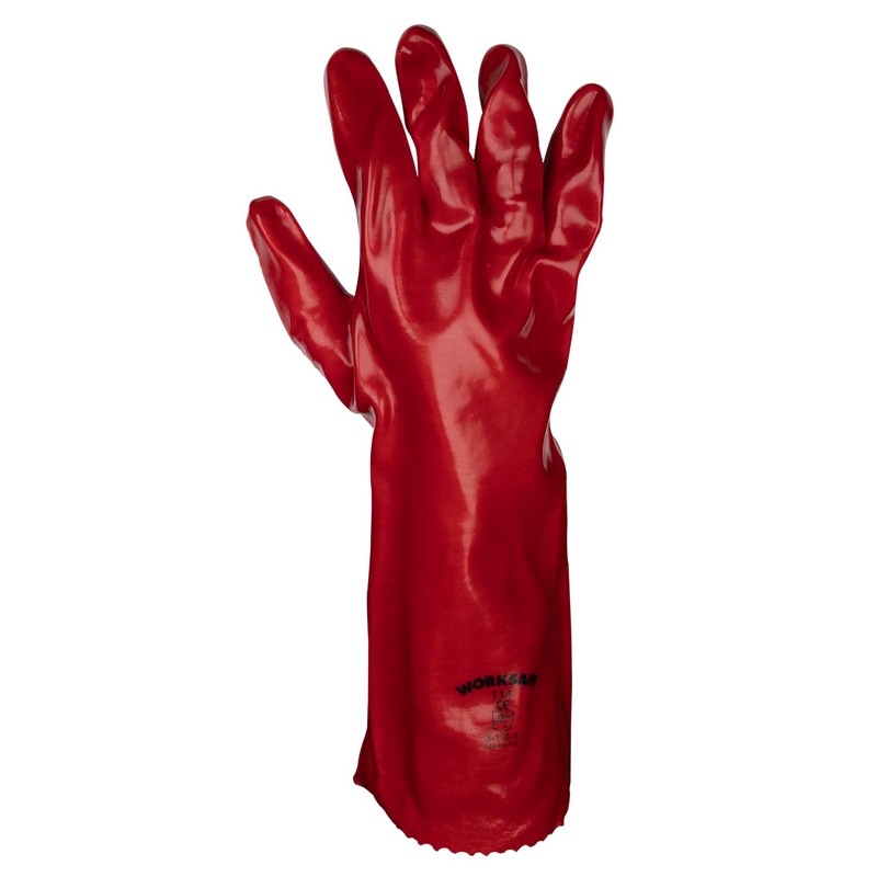 Red PVC Gauntlets 450mm - Pair