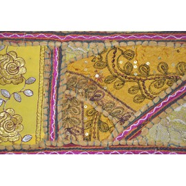 Lalhaveli Indian Embroidery Work Design Patchwork Cotton Toran Door Hanging 100 x 40 Cm