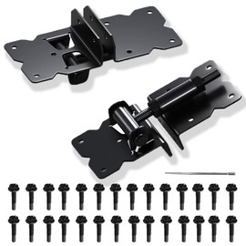 Self Closing Gate Hinges Heavy Duty for Wooden/Vinyl/PVC Fence Gate Hardware, 2Pack gate Closer 90 Degree Adjustable with Self-Tapping Screws and Adjuster Tool