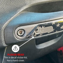 Decal Concepts American Flag Passenger Grab Bar Handle Accent Decal Kit - (Fits Jeep Wrangler 2011-2017) (Clear/Red/Blue)