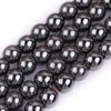 GEM-Inside Natural 6mm Magnetic Black Hematite Round Gemstone Semi Precious