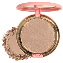 Shimmer Bronzer Powder, Highly Pigmented Highlighter Bronzer Contour Powder, Soft Texture, Natural Sun Kissed Finish, Lasts all day long, Lightweight, Breathable, Vegan Formula (#Light Bronzer)