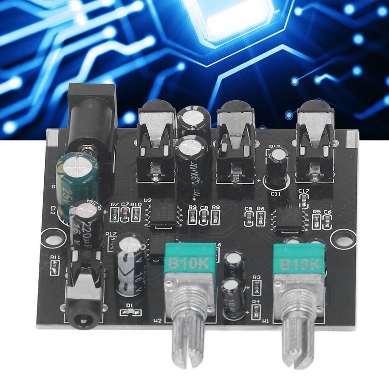 2 Channel Sound Mixer Low Noise Volume Adjustable 2 in