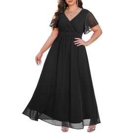 Talisea Black Formal Dresses for Women Plus Size Wedding Guest Long Maxi Elegant Evening Gowns Bridesmaid Chiffon Dress 2025