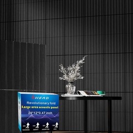 BSHEAD 8 Pack Black Soundproof Wall Panels Acoustic Foam Easy Install Studio Decor