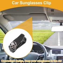 Motoforti Car Sunglasses Clip Universal Sun Visor Sunglasses Holder for Car Plastic Black 6.5x3cm 1 Pcs