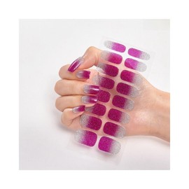 16Pcs Glitter Gold Pure Color Full Nail Wraps Nail Polish Sticker Thick Cs052 Nail Wraps Stickers Manicure Supplies for Women Nails Full Long Lasting Easy Apply and Remove