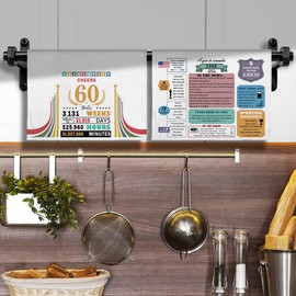 Iznomo 2-Pack 60th Birthday Kitchen Towels Decorative Set - Quick-Drying Retro 1965 Inspired Hand Towels for Men & Women, Vintage Gifts & Party Decor, Thoughtful 60th Birthday Presents for Him/Her