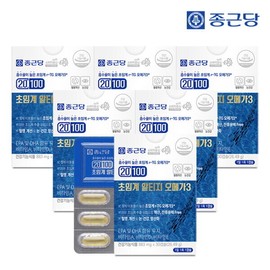 Jongkundang 종근당 20100 초임계 알티지 오메가3 30캡슐 6박스 / 순도70% 혈행 건조한 눈 Jongkundang 20100 Supercritical RTG Omega 3 30 Capsules 6 Boxes / 70% Purity Blood Circulation Dry Eyes