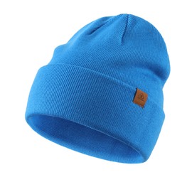 Home Prefer - Gorro de invierno para hombre, de punto acrílico, para mujer, azul mar, Talla única
