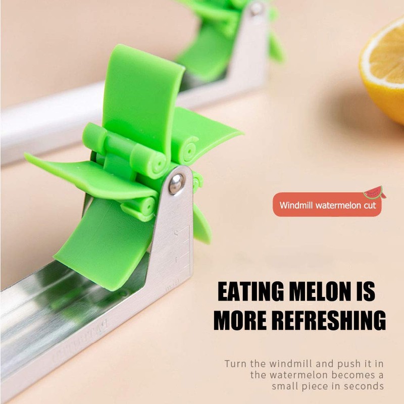 Effortless Stainless Steel Melon Slicing Tool with Windmill Cutter, Baller