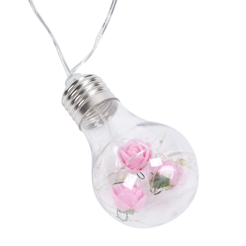 Light String 100LEDs Copper Wire Light String Artificial Rose E27