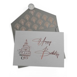 Joli Coon Birthday Card – Happy Birthday Grey Folding Card with Envelope and Wax Seal
