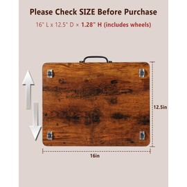 Appliance Slider, Sliding Tray for Coffee Maker, Coffee Pot Slider for Countertop, Kitchen Appliance Rolling Tray with Rubber Wheels (Rustic Brown, Large - Wide (16" X 12.5"))