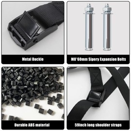 TECWAP Propane Tank Holder, Gas Cylinder Holder, Cylinder Wall Mounted Bracket , ABS Gas Cylinder holder with Screws and Safety Chain Supported 4"-12" , Suitable for Rv Water Softener（Black）