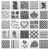 SOTOGO 25 Pcs Mix Pattern Square Shape Journal Stencil Plastic