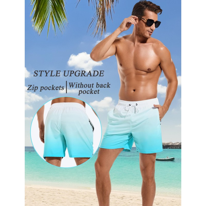 SILKWORLD - Bañador para hombre, de secado rápido, con bolsillos,