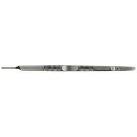 Feather 2977#7 Surgical Blade Handle, Slender with Corrugated Grip, Fits Blade Sizes # 10, 11, 12, 15, 140 mm Long
