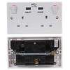Pro Elec 2236U 13A 2-Gang Switched mains Socket with 2x