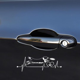 Car Sticker Border Collie Sticker 18 cm (7.1 Inch) Border Collie White Car Sticker Border Collie Heartbeat Love Cardiogram White Sticker Bumper Waterproof Funny Furniture Decor Sticker