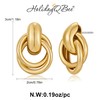HolidayQbee Gold Earrings For Women With Two Circles Gold Dangle