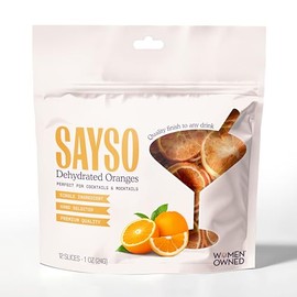 SAYSO Dehydrated Oranges | Dried Fruit Slices for Cocktail or Mocktail Garnish for Drinks | Premium Quality Citrus | Single Ingredient, Hand Selected, 12 Slices