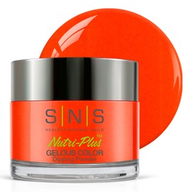 SNS HEALTHY NATURAL NAILS SNS Nail Dip Powder, Gelous Color Dipping Powder - Stingray City (Orange, Cream) - Long-Lasting Dip Nail Color Lasts 14 Days - Low-Odor & No UV Lamp Required - 1 OZ