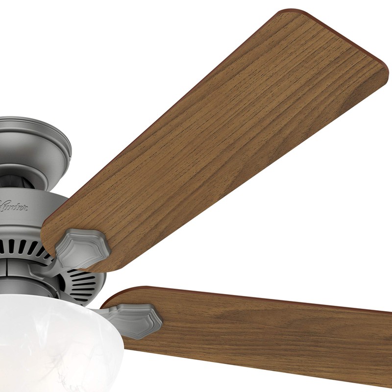 Hunter Fan 52 inch Traditional Matte Silver Indoor Ceiling Fan