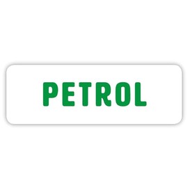 Gobrecht & Ulrich 4 Petrol Fuel Cap Stickers - White Petrol Only Stickers - 6.6 x 2.2cm