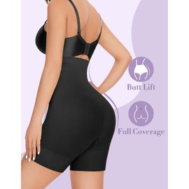 YADIFEN Tummy Control Shapewear Women High Waist Shapewear Shorts Seamless Anti Chafing Slip Shorts for Under Dress Black