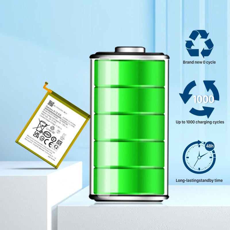 SHENMZ 5800mAh Battery for Galaxy A15 5G with Adhesive &