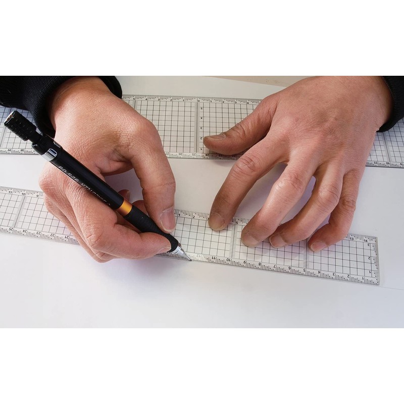Niigata Seiki SK AGS-15KD Acrylic Square Ruler, Made in Japan,