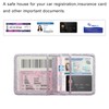 JUSTTOP Car Registration and Insurance Card Holder, Leather Vehicle Glove