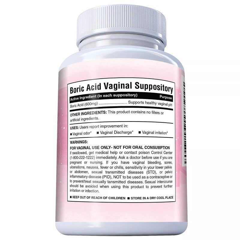 BORICFEM 600MG VAGINAL SUPPOSITORIES YEAST INFECTION BV MADE IN USA