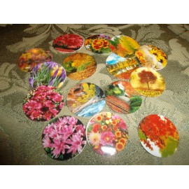 Unbranded Pre Cut One Inch FLOWER TREES NATURE FREE SHIP - 15 Bottle Cap Images