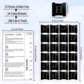 Starboling Bible Tabs,Black Reposition Laminated Bible Tabs,Bible tabs for Women,Remove & Replace Bible Index Tabs,Easy to Read and Apply Bible Tabs for Women and Man