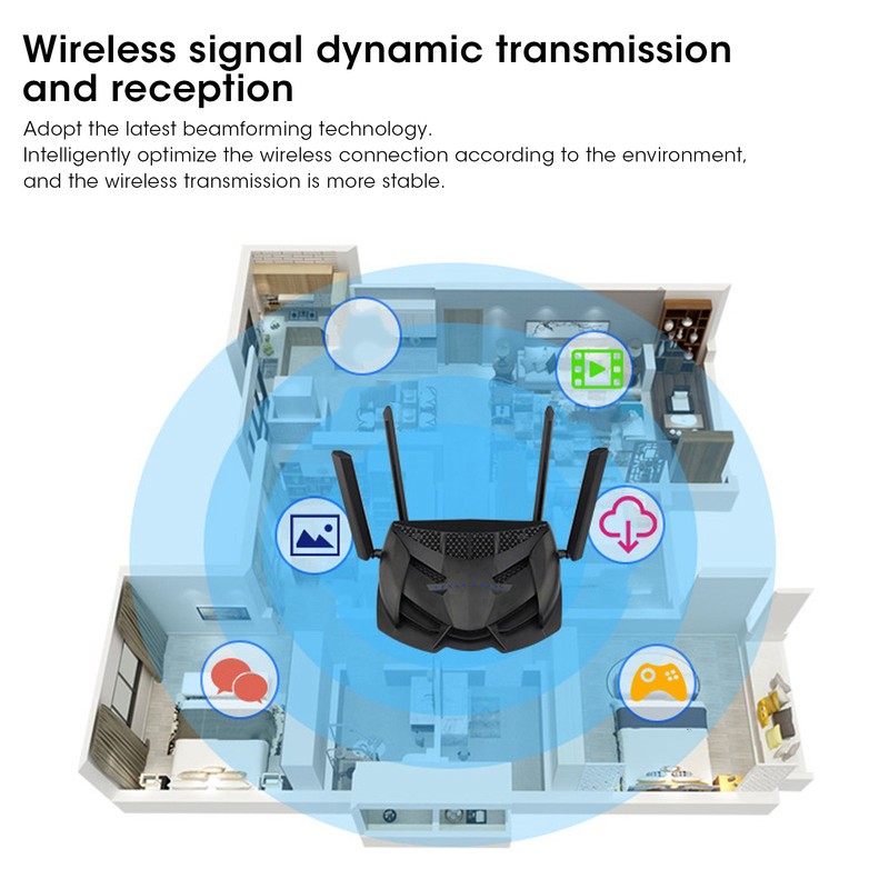 Wireless Router 2.4/5G WIFI Gaming Computer Networking Tool 2600M Z‑2600