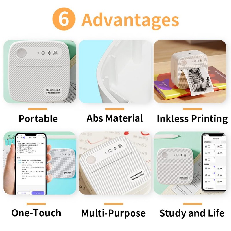 MiOYOOW Shipping Label Printer, 200DPI Wireless Thermal Printer with 13