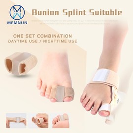 MEMNUN Dual-use Toe Bunion Brace, Bunion Corrector for Women, Hallux Valgus Corrector for Treatment of Bunion, Overlapping Toes and Hammer Toes (S)