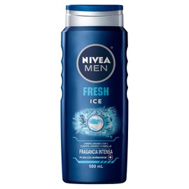 NIVEA MEN Jabón Líquido Corporal 3 en 1 Fresh Ice (500 ml) jabón Antibacterial para Cuerpo, Rostro y Cabello