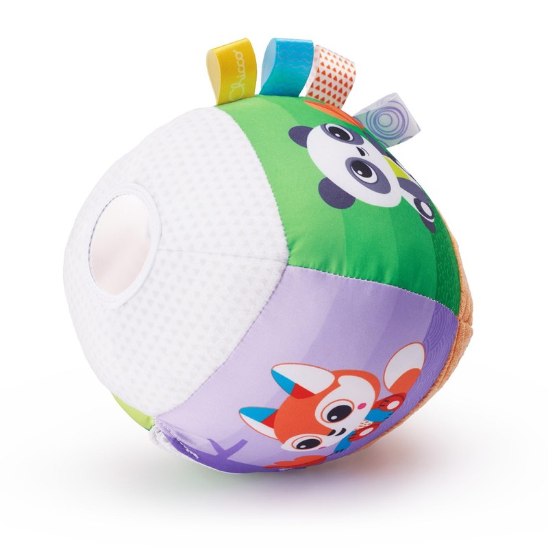 Chicco Soft Electronic Music Ball with Various Fabrics and Labels,