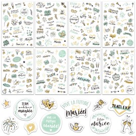 BOOMTOP Französich Sticker JGA Aufkleber Gästebuch Sticker Junggesellinnenabschied Deko Hochzeit Fotoalbum 300+ Motive