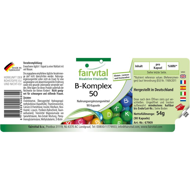 B-Complex 50, for use with all 8 B vitamins Plus