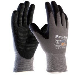 ATG 42-844/08 MaxiFlex Endurance Gloves with AD-APT Technology, Knitted Cuff, Coated Palm, 1.0 mm Palm Thickness, 23 cm Length, Black/Grey, Size 08