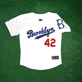 Majestic Jackie Robinson Brooklyn Dodgers Men's Home White Cooperstown Jersey w/ Patch - M