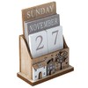SiL Interiors Wooden Perpetual Calendar Desktop Eternal Calendar Blocks -